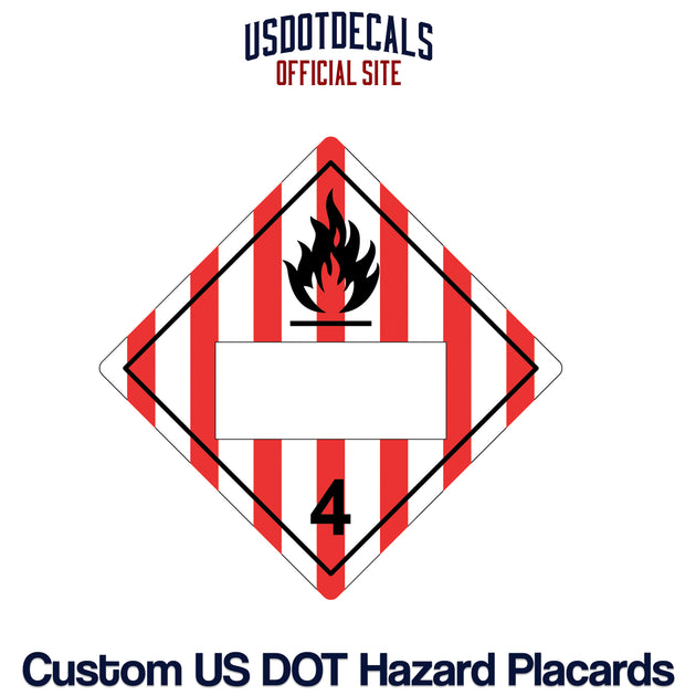 Hazard Class 4 Flammable Solid Blank Placard USDOT Decals