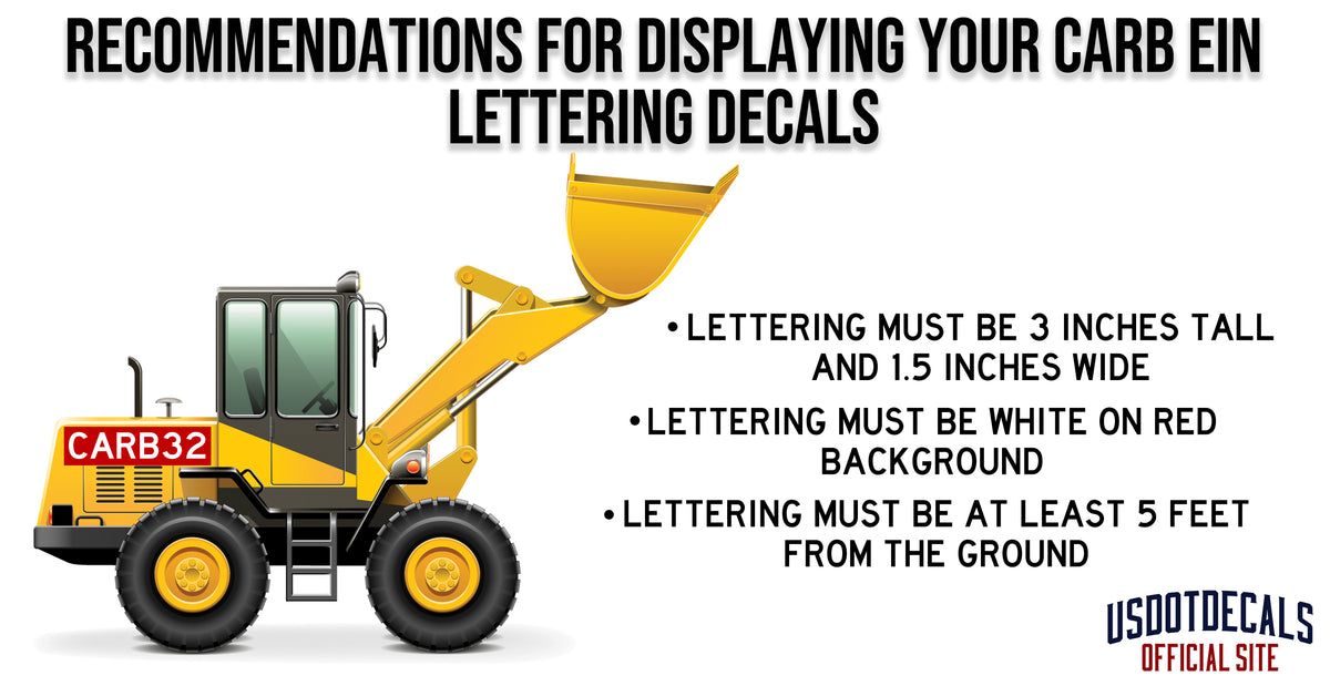 How To Display Your EIN CARB Number Decal Stickers USDOT Decals