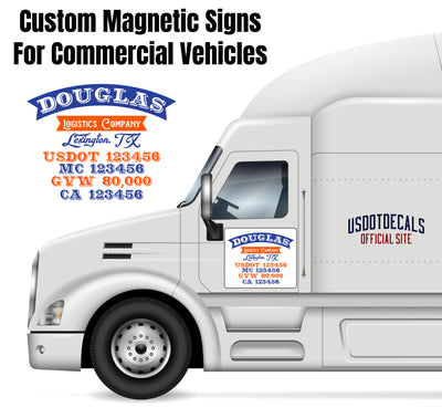 Put Your Logo & USDOT Numbers On A Magnetic Sheet | US DOT Magnets for Compliance