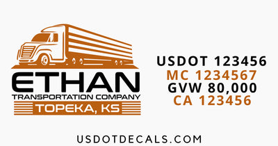 Custom Semi-Truck Commercial USDOT Number Lettering Decal Stickers | Shop Our Thousands of Custom Designs for Your Trucking Business