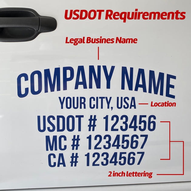 Two Examples of USDOT Compliant Truck Door Decals Lettering | DOT Comp ...