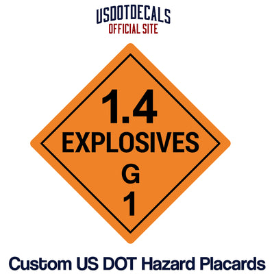 Hazard Class 1.4G Explosive Placard