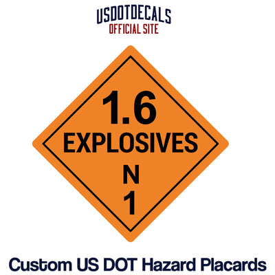 Hazard Class 1.6 Explosive Placard