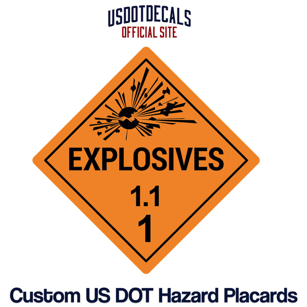 Hazard Class 1.1 Explosive Placard – USDOT Decals