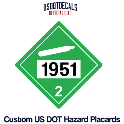Hazard Class 2 Non-Flammable Gas UN #1951 Placard