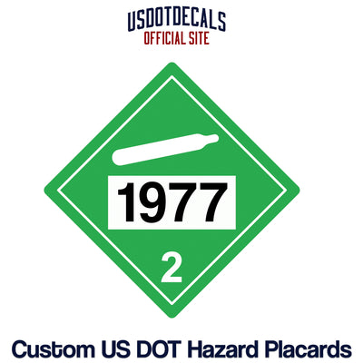 Hazard Class 2 Non-Flammable Gas UN #1977 Placard