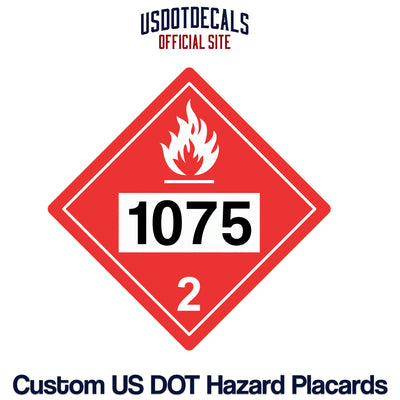 Hazard Class 2 Flammable Gas UN #1075 Placard