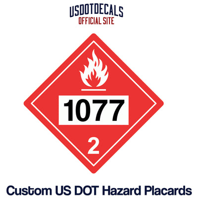 Hazard Class 2 Flammable Gas UN #1077 Placard