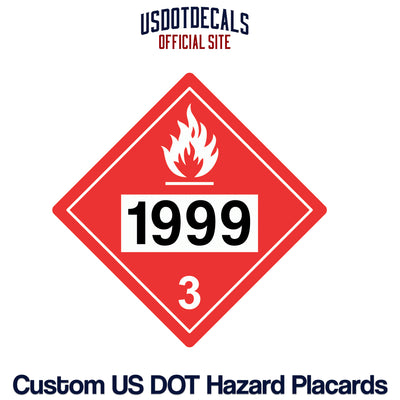 Hazard Class 3 Flammable Liquids UN #1999 Placard
