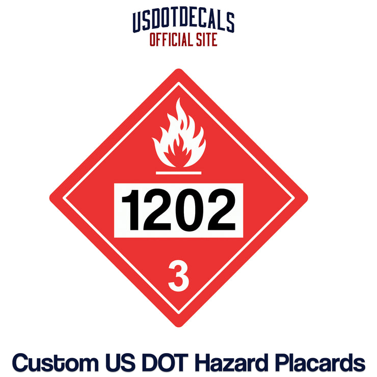 1202 Sticker Hazard Class 3 Flammable Liquids UN #1202 Placard – USDOT Decals