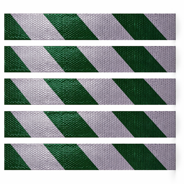 DOT White & Green Diagonal Reflectors | DOT Reflective Tape Strips Con ...