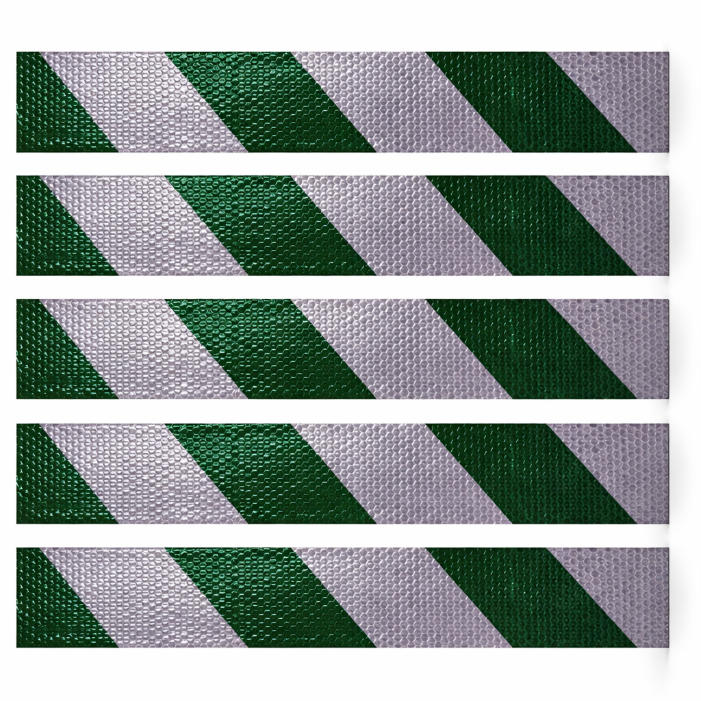 DOT White & Green Diagonal Reflectors | DOT Reflective Tape Strips Con ...