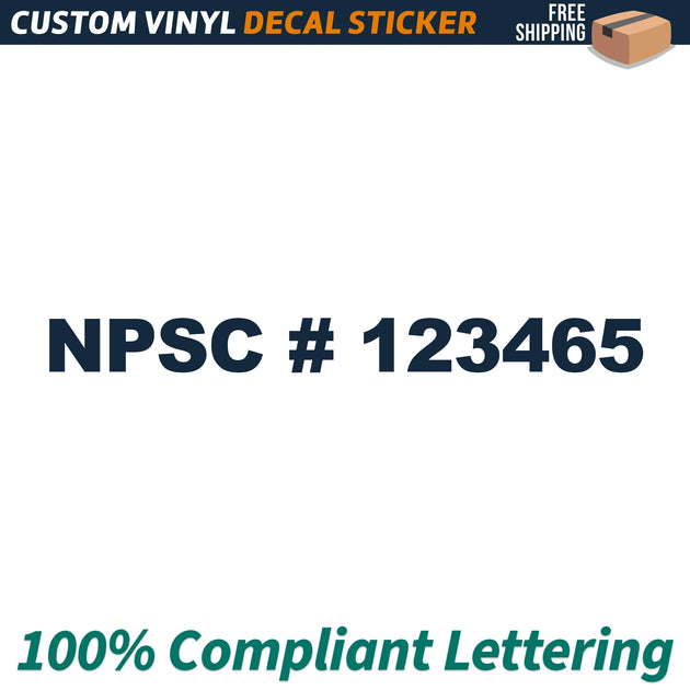 Regulation Sticker NPSC # Number Regulation Decal Sticker, (Set of 2) – USDOT Decals