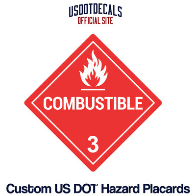 Hazard Class 3 Flammable Liquids Combustible Placard