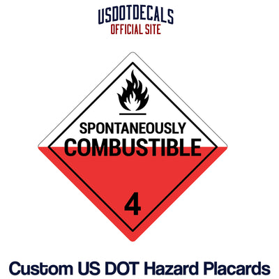 Hazard Class 4 Spontaneously Combustible Placard
