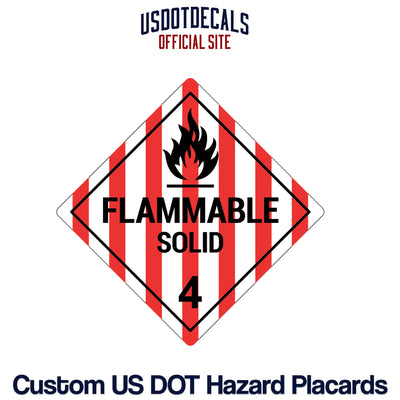 Hazard Class 4 Flammable Solid Placard