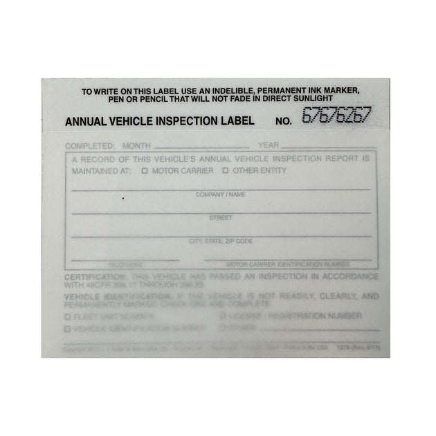 Annual Vehicle Inspection Label Sticker – USDOT Decals
