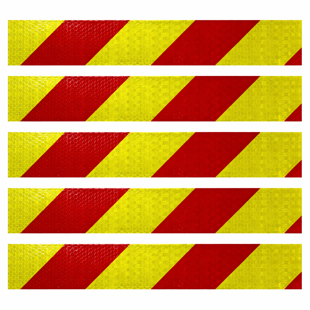 Magnetic DOT Red & Neon Yellow Diagonal Reflectors | DOT Reflective Ma ...
