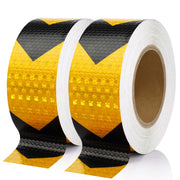 yellow and black reflective tape roll