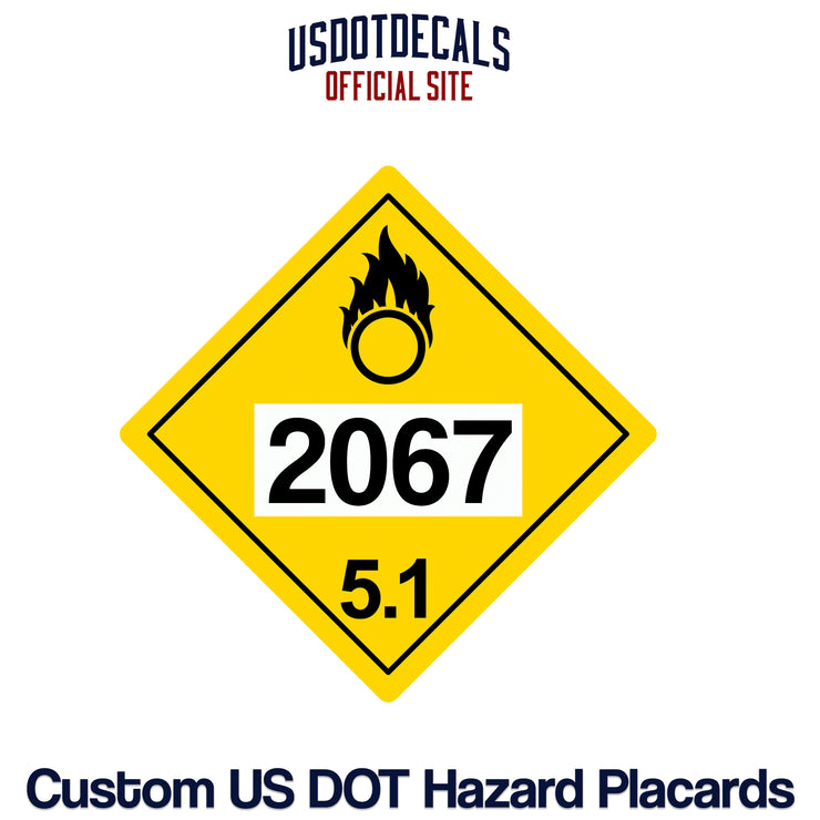 Hazard Class 5 UN #2067 Placard