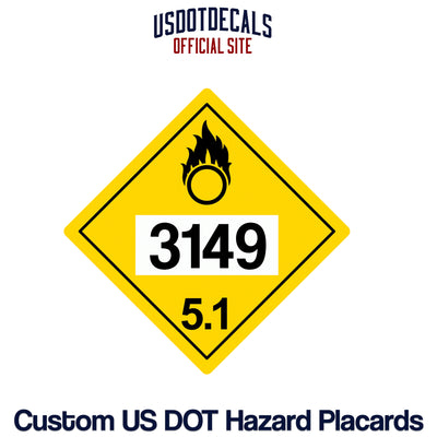 Hazard Class 5 UN #3149 Placard