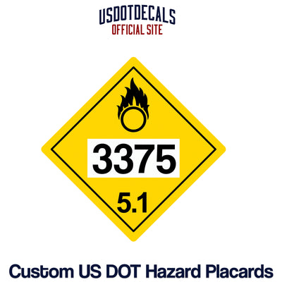 Hazard Class 5 UN #3375 Placard