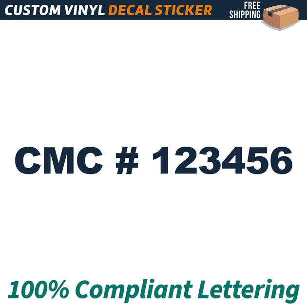 CMC # Number Regulation Decal Sticker, (Set of 2) – USDOT Decals