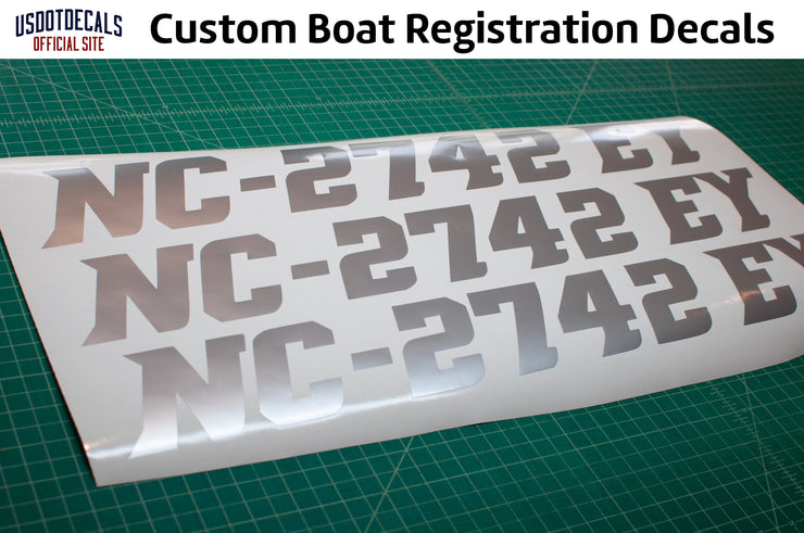 Boat Numbers Custom Boat Registration & Numbers Decal Sticker, (Set of 2) – USDOT Decals