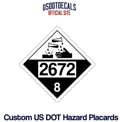 Hazard Class 8 Corrosive UN #2672 Placard