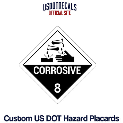 Hazard Class 8 Corrosive Placard