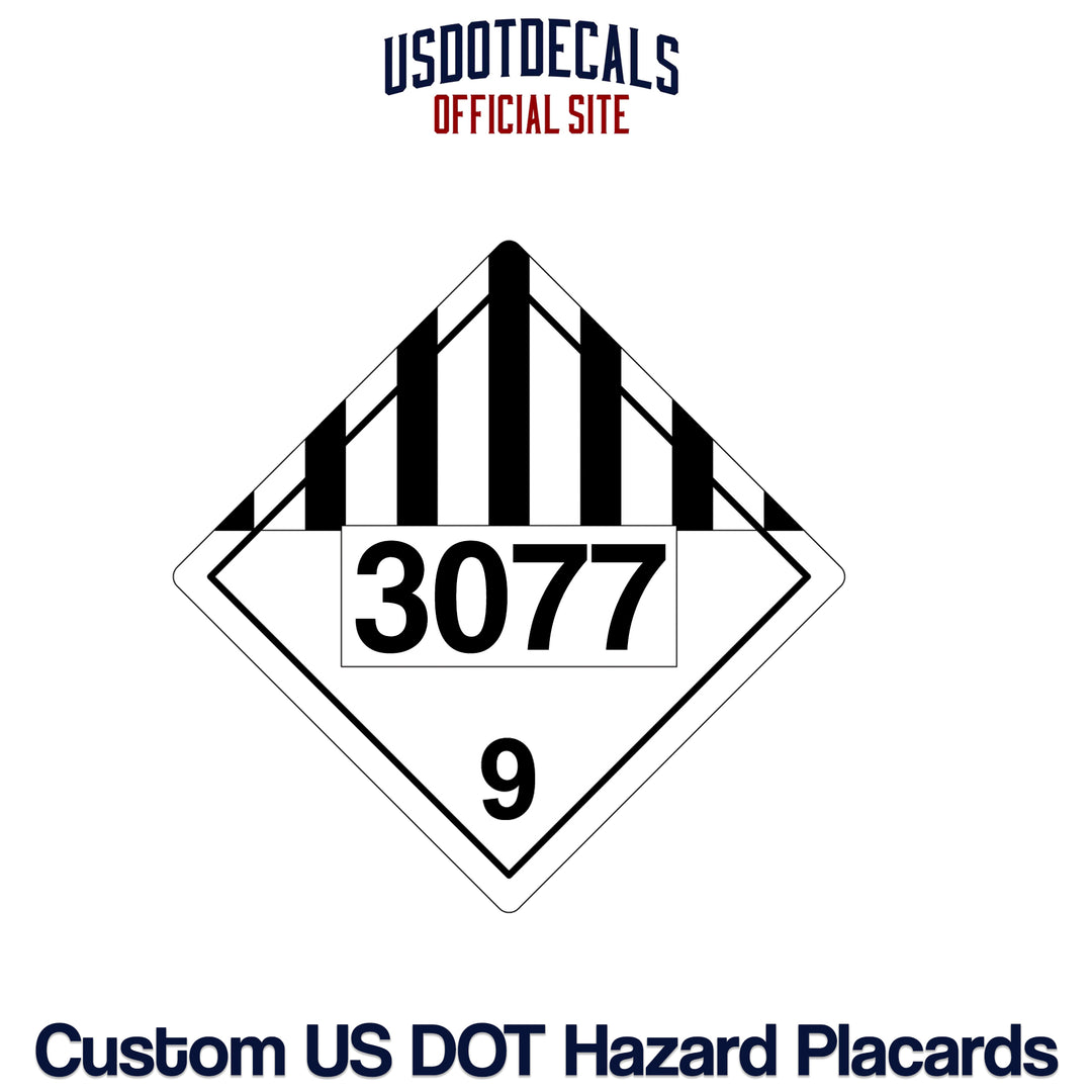 Hazard Class 9 UN #3077 Placard – USDOT Decals
