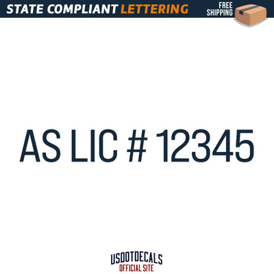 American Samoa AS LIC # License Regulation Number Decal Sticker Lettering, (Set of 2)