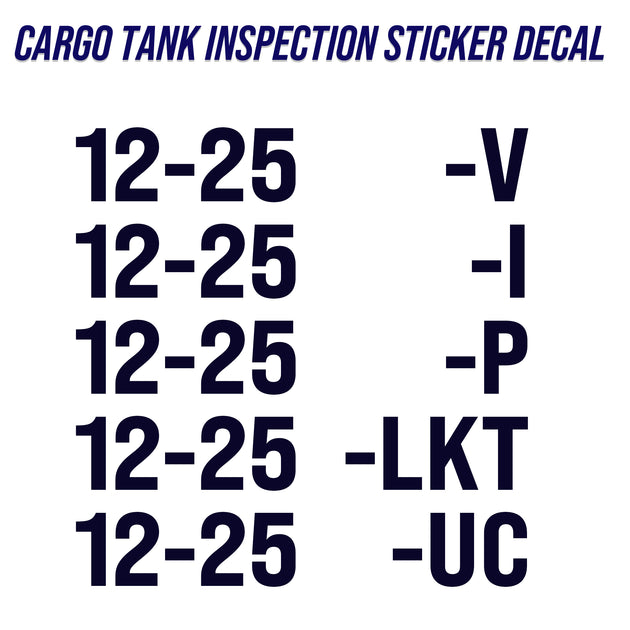 Cargo Tank Inspection Decal Sticker Marking For Tanks 5 Lines, (Set of ...