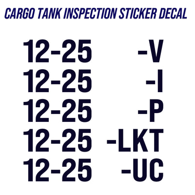 Cargo Tank Inspection Decal Sticker Marking For Tanks 5 Lines, (Set of 2)