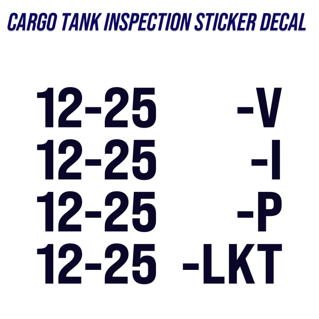 Cargo Tank Inspection Decal Sticker Marking For Tanks 4 Lines, (Set of ...