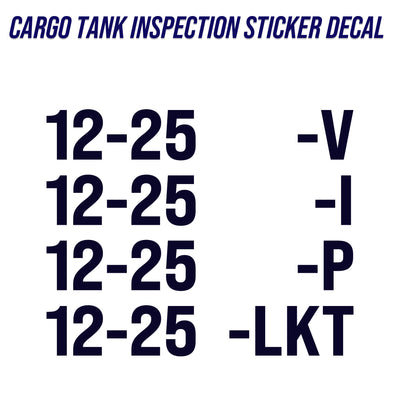 Cargo Tank Inspection Decal Sticker Marking For Tanks 4 Lines, (Set of 2)