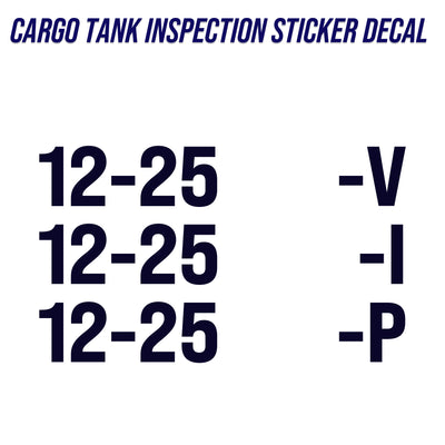 Cargo Tank Inspection Decal Sticker Marking For Tanks 3 Lines, (Set of 2)