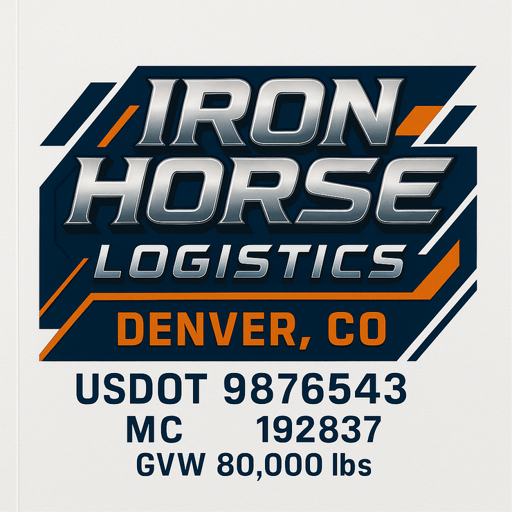 Trucking, Logistics, Transport Inspired Truck Door Lettering Decal Sticker Signs For Style & Compliance With USDOT, MC, GVW Or Any Regulation Number Lines (Set of 2)