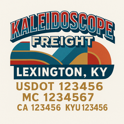 Trucking, Logistics, Transport Inspired Truck Door Lettering Decal Sticker Signs For Style & Compliance With USDOT, MC, GVW Or Any Regulation Number Lines (Set of 2)
