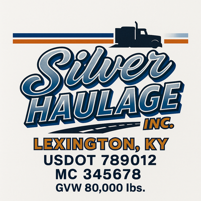 Trucking, Logistics, Transport Inspired Truck Door Lettering Decal Sticker Signs For Style & Compliance With USDOT, MC, GVW Or Any Regulation Number Lines (Set of 2)