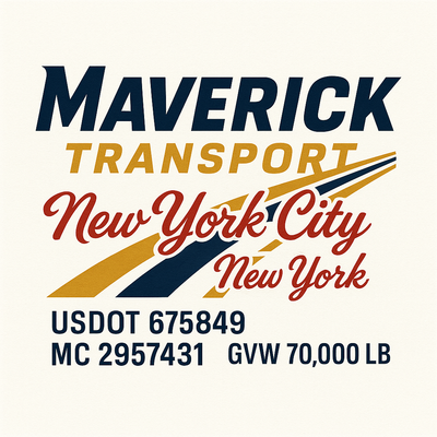 Trucking, Logistics, Transport Inspired Truck Door Lettering Decal Sticker Signs For Style & Compliance With USDOT, MC, GVW Or Any Regulation Number Lines (Set of 2)