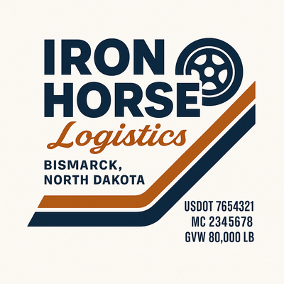 Trucking, Logistics, Transport Inspired Truck Door Lettering Decal Sticker Signs For Style & Compliance With USDOT, MC, GVW Or Any Regulation Number Lines (Set of 2)