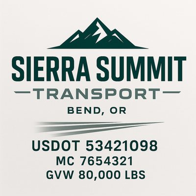 Trucking, Logistics, Transport Inspired Truck Door Lettering Decal Sticker Signs For Style & Compliance With USDOT, MC, GVW Or Any Regulation Number Lines (Set of 2)