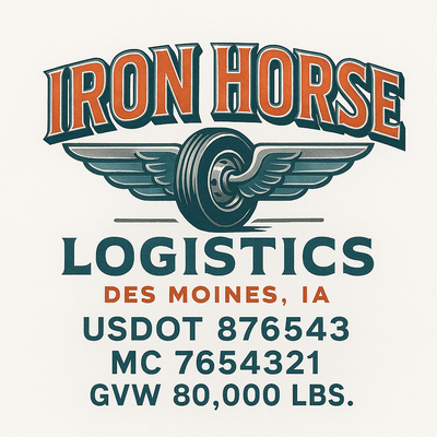 Trucking, Logistics, Transport Inspired Truck Door Lettering Decal Sticker Signs For Style & Compliance With USDOT, MC, GVW Or Any Regulation Number Lines (Set of 2)