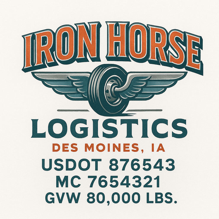 Trucking, Logistics, Transport Inspired Truck Door Lettering Decal Sticker Signs For Style & Compliance With USDOT, MC, GVW Or Any Regulation Number Lines (Set of 2)