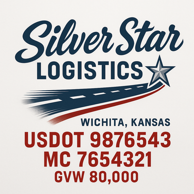 Trucking, Logistics, Transport Inspired Truck Door Lettering Decal Sticker Signs For Style & Compliance With USDOT, MC, GVW Or Any Regulation Number Lines (Set of 2)