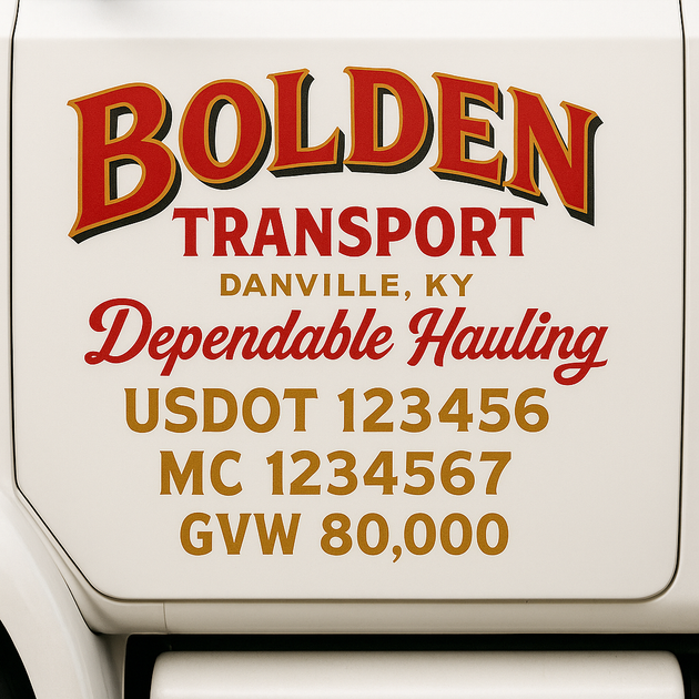 Trucking, Logistics, Transport Inspired Truck Door Lettering Decal Sti ...