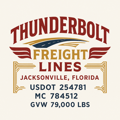Trucking, Logistics, Transport Inspired Truck Door Lettering Decal Sticker Signs For Style & Compliance With USDOT, MC, GVW Or Any Regulation Number Lines (Set of 2)