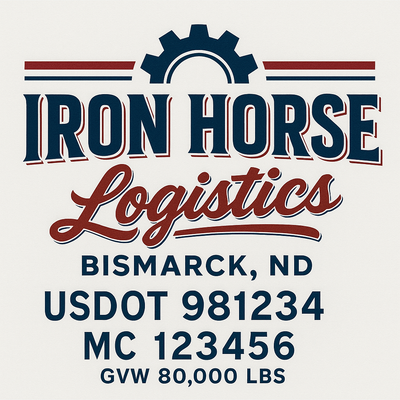 Trucking, Logistics, Transport Inspired Truck Door Lettering Decal Sticker Signs For Style & Compliance With USDOT, MC, GVW Or Any Regulation Number Lines (Set of 2)