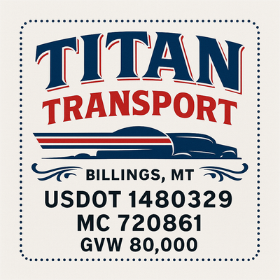 Trucking, Logistics, Transport Inspired Truck Door Lettering Decal Sticker Signs For Style & Compliance With USDOT, MC, GVW Or Any Regulation Number Lines (Set of 2)